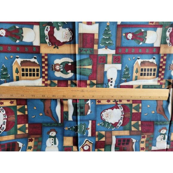 Leslie Beck For Vip Cranston Fabric Rustic Santa Snowmen Angel Patchwork 2 Yd - Picture 4 of 4